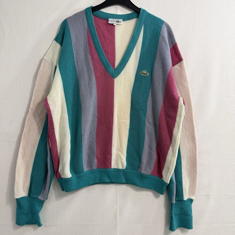 Vintage Chemise Lacoste Sweater Made in France 70s 80s Oversized Unisex Size 4
